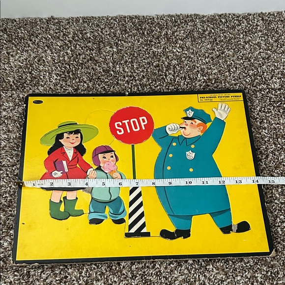 Vintage Whitman Frame 50s Tray Pre-School Picture Puzzle -Crosswalk - Picture 14 of 14